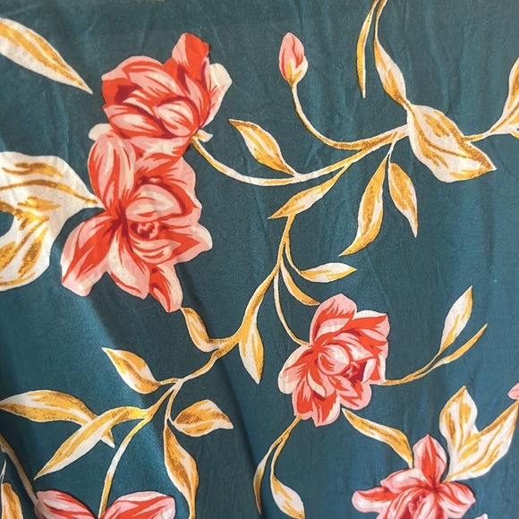 KIVARI Lucia Teal Floral Frill Wrap Mini Dress RRP$190 - Picture 16 of 16